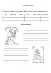 English Worksheet: Beauty and the Beast - Video Guide Part 1
