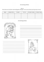 English worksheet: Beauty and the Beast - Video Guide Part 1