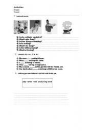 English Worksheet: present continuous - easy