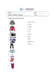 English Worksheet: clothes