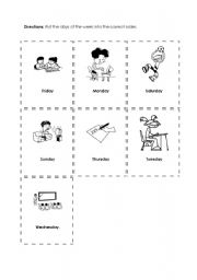 English Worksheet: days of the week