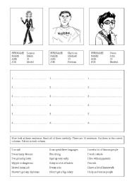 English Worksheet: Who am I?