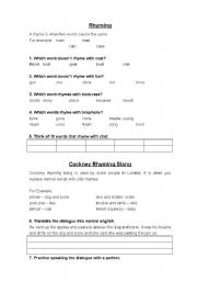 English Worksheet: Cockney Rhyming Slang