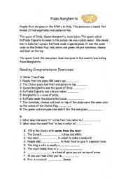 English Worksheet: Pizza Margherita- Reading Comprehension