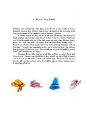 English Worksheet: A PERFECT BEACH HAT