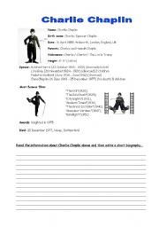 English Worksheet: Charlie Chaplin: a biography