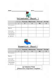 English Worksheet: Homework Chart