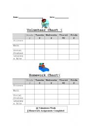 English Worksheet: Homework Chart