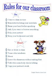 English Worksheet: Rules Chart