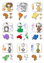 English Worksheet: Animal Cards