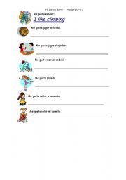 English Worksheet: LIKE-DONT LIKE + ING