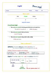 English worksheet: Present simple