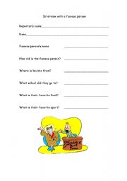 English Worksheet: Interview with a famous person