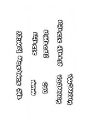 English Worksheet: Simpsons family