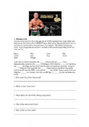 English Worksheet: John Cena Cloze