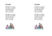 English Worksheet: My Family (chant)