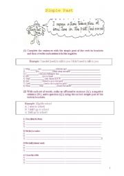 English Worksheet: Simple Past Exercises