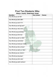 English Worksheet: adverbs of frequency