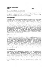 English Worksheet: Reading - level intermediate