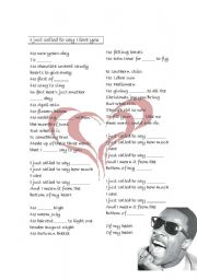 English Worksheet: I just called to say I love you