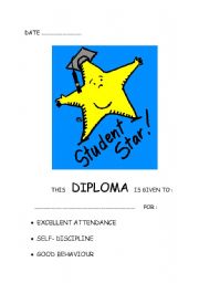 English Worksheet: super star diploma