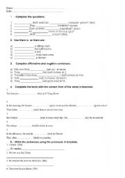 English Worksheet: Exam review