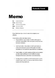 English Worksheet: Memo on effective workplace
