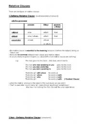 English Worksheet: Relative Clauses