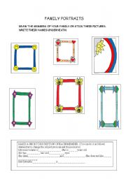 English Worksheet: FAMILY PORTRAITS