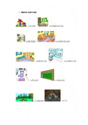 English Worksheet: PARTS OF THE HOUSE