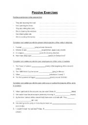 English Worksheet: Passive Exercises