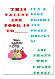 English Worksheet: VALENTINE BOOK
