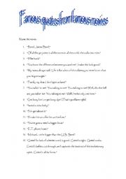 English Worksheet: Famous movie quotes