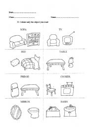 English Worksheet: furniture