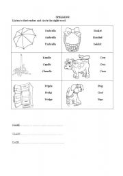 English Worksheet: spelling