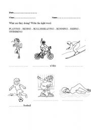 English worksheet: sports