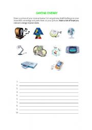 English Worksheet: Saving energy