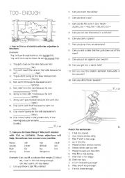 English Worksheet: Too or enough?