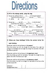 English Worksheet: Directions 