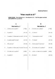 English Worksheet: How much is it?