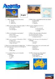 English Worksheet: AUSTRALIA