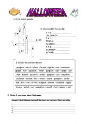 English worksheet: HALLOWEEN EXERCISES