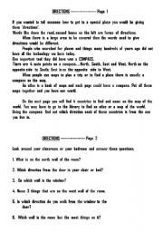 English Worksheet: Directions
