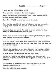 English Worksheet: Plants