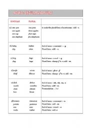 English Worksheet: Noun Singular and Plural