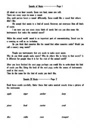 English Worksheet: Sounds  of  Music