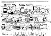 English Worksheet: Messy Pantry