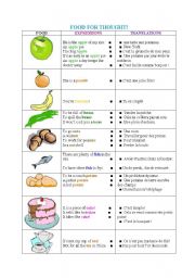 English Worksheet: FRUIT AND EXPRESSIONS