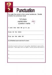 English Worksheet: Punctuation Test
