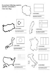 English worksheet: Countries part2